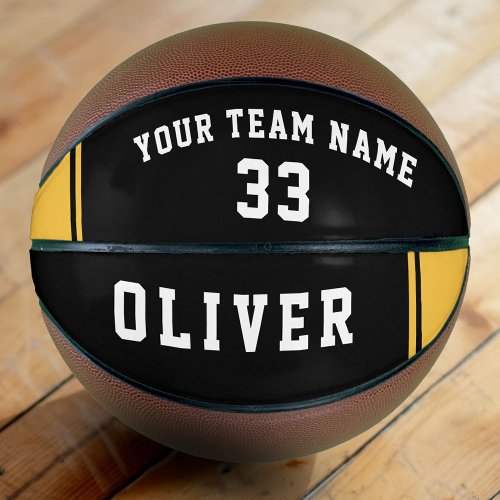 Black Yellow Player Team Number Name Basketball
