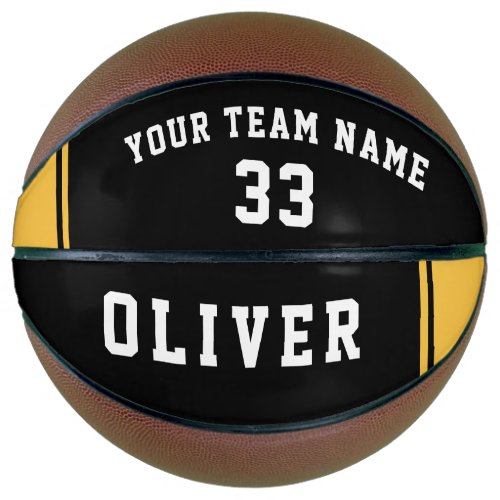 Black Yellow Player Team Number Name Basketball - Black Yellow Player Team Number Name Basketball. A great keepsake to remember the favorite sport. This custom and personalized basketball is a perfect gift for basketball players, teammates and coaches. Personalize it with your team name, number and your name.