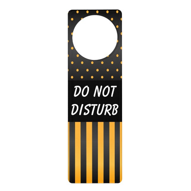 Black & Yellow Polka Dots | Do Not Disturb Sign (Front)
