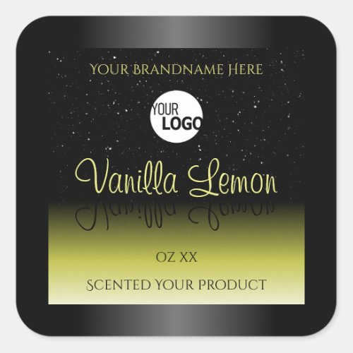 Black Yellow Product Packaging Labels Glitter Logo