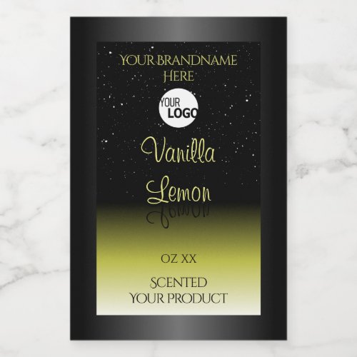 Black Yellow Product Packaging Labels Glitter Logo