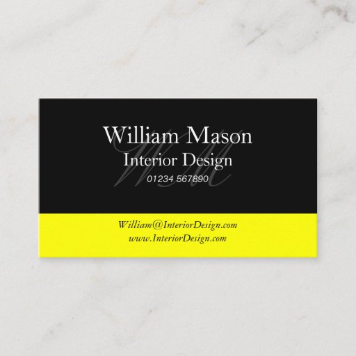 Customizable Black &amp; Yellow Professional Business Card