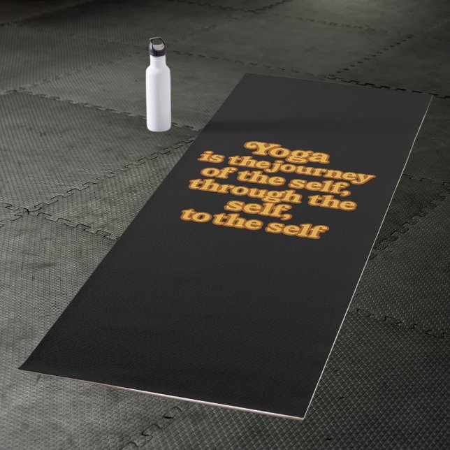 Black yellow quote inspiration yoga mat (Creator Uploaded)