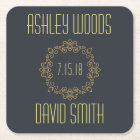 Black Yellow Save The Date Coaster