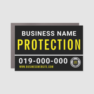 Black Yellow Security Guard Vehicle Patrol Sign