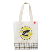 Black Yellow Shark And Sun Illustration Zazzle Heart Tote Bag at Zazzle