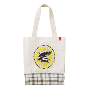 Black Yellow Shark And Sun Illustration Zazzle HEART Tote Bag