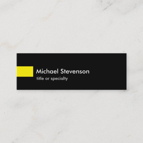 Black Yellow Slim Unique Consultant Mini Business Card