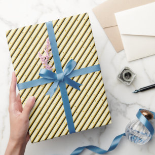 Black Yellow Sparkles Wrapping Paper