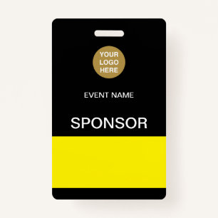 Black Yellow Sponsor Event ID Badge