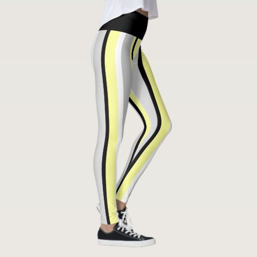 Black  Yellow Striped  with Comfy Yoga and Gym Leggings