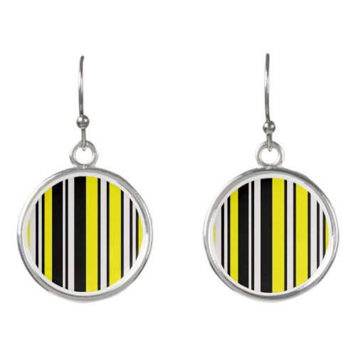 black yellow stripes earrings