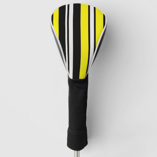 black yellow stripes golf head cover