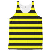 Black & Yellow Stripes Pattern All-Over-Print Tank Top (Front)