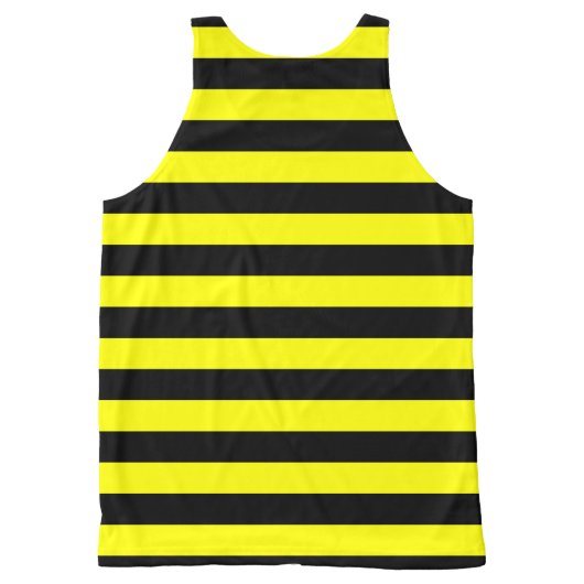Black & Yellow Stripes Pattern All-Over-Print Tank Top (Back)