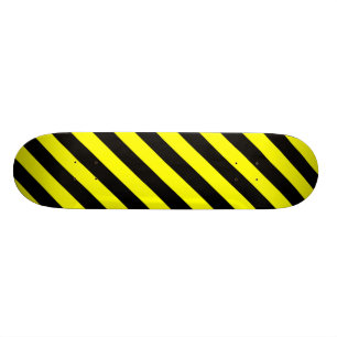Black & Yellow Stripes Pattern Skateboard