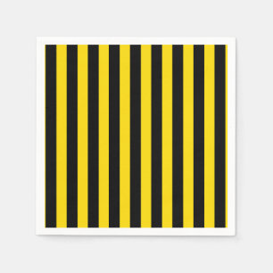 Black & Yellow Stripes Stripe Bee Baby Shower Napkins