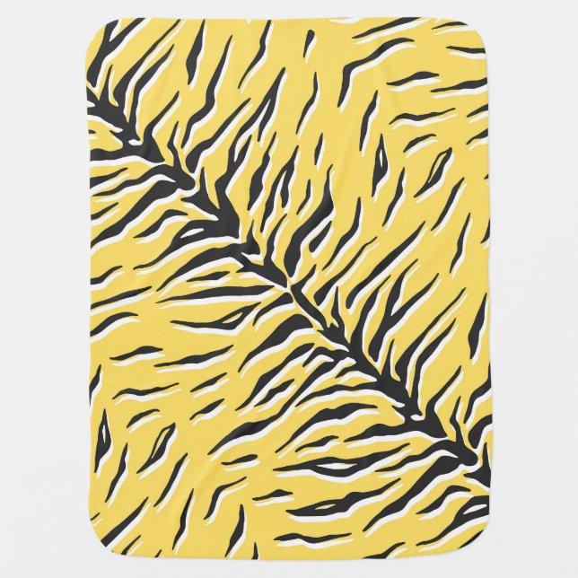 Black-yellow tiger stripes: vintage pattern. baby blanket (Front)