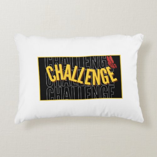 Black Yellow Typography Challenge Accent Pillow