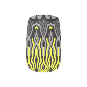Black & yellow vibrant nail art design