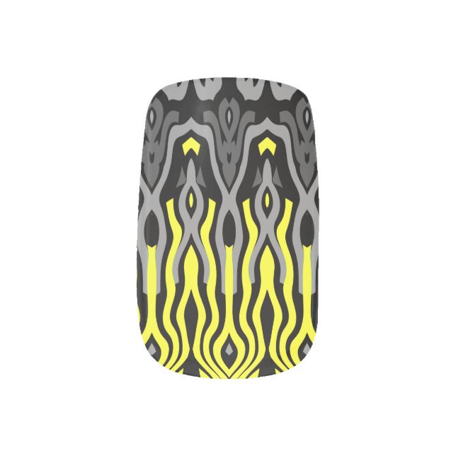 Black & yellow vibrant nail art design  (Left Thumb)