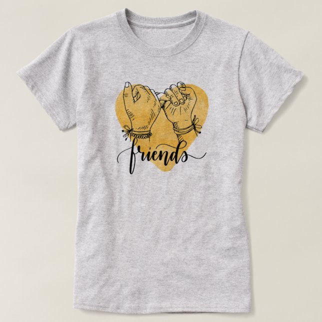 Black Yellow Watercolor Friend Shirt (Design Front)