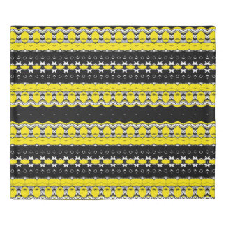 Black, Yellow & White Tribal Pattern Duvet Cover