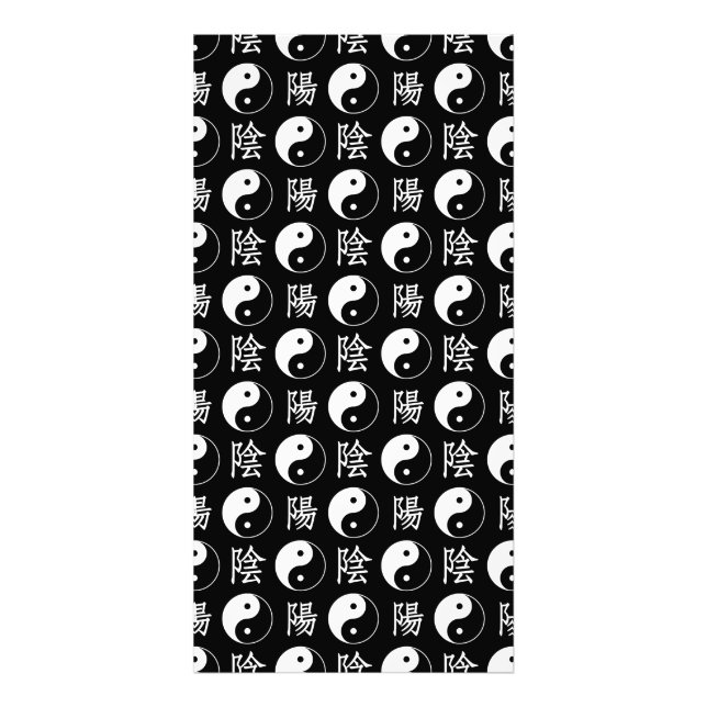 Black Yinyang Symbol Chinese Text Pattern Photo Print (Front)
