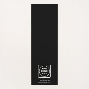 Black Yoga Mat Custom Modern Business Logo