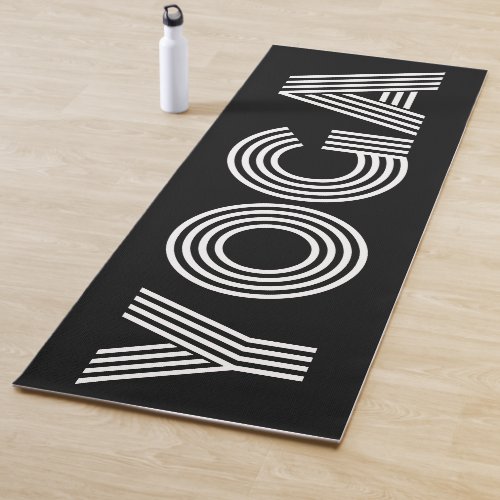 Black yoga mat with cool design