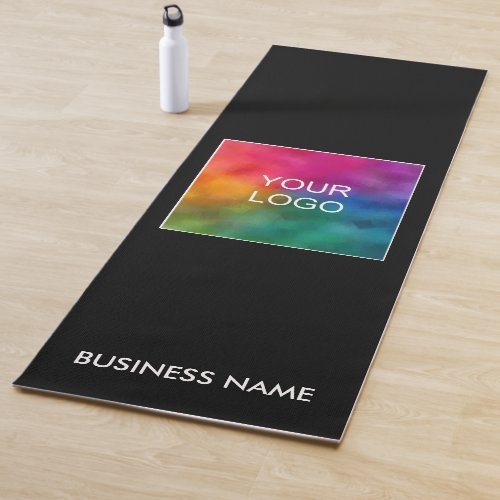 Black Yoga Mats Fitness Add Your Business Logo