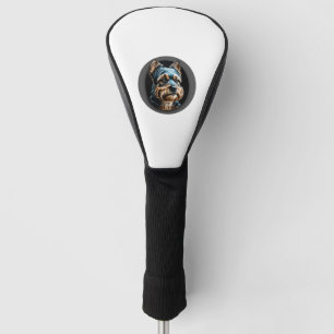black yorkshire terrier golf head cover