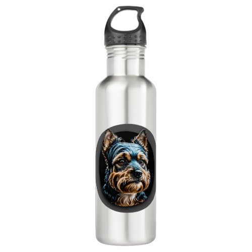 black yorkshire terrier stainless steel water bottle