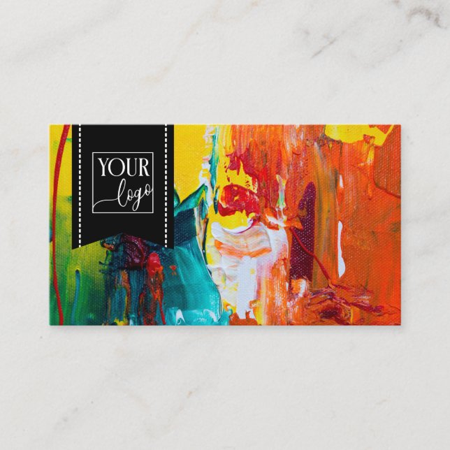 Black Your Logo Artwork Artist Art Studio Business Card (Front)
