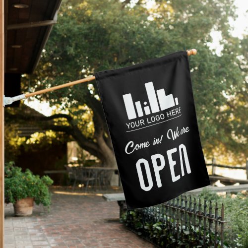 Black Your Logo Come In We Are Open House Flag
