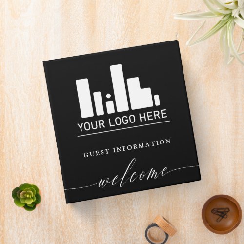Black Your Logo Guest Information Welcome 3 Ring Binder