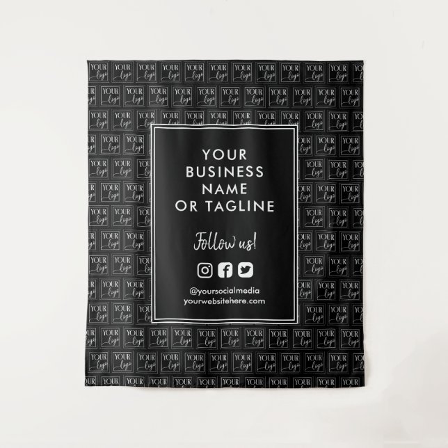 Black Your Logo Pattern Social Media Backdrop (Front)