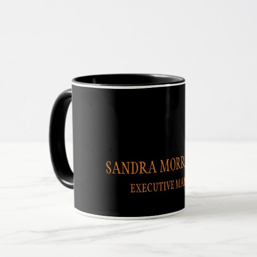 Black Your Name Minimalist Personal Modern Mug