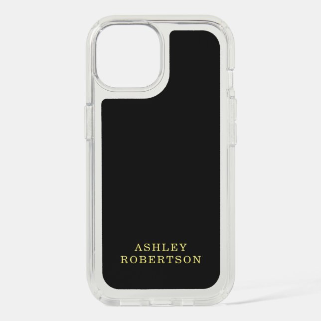 Black Your Name Professional Stylish Minimalist Speck iPhone Case (Front)