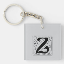 Black Z Monogram Keychain