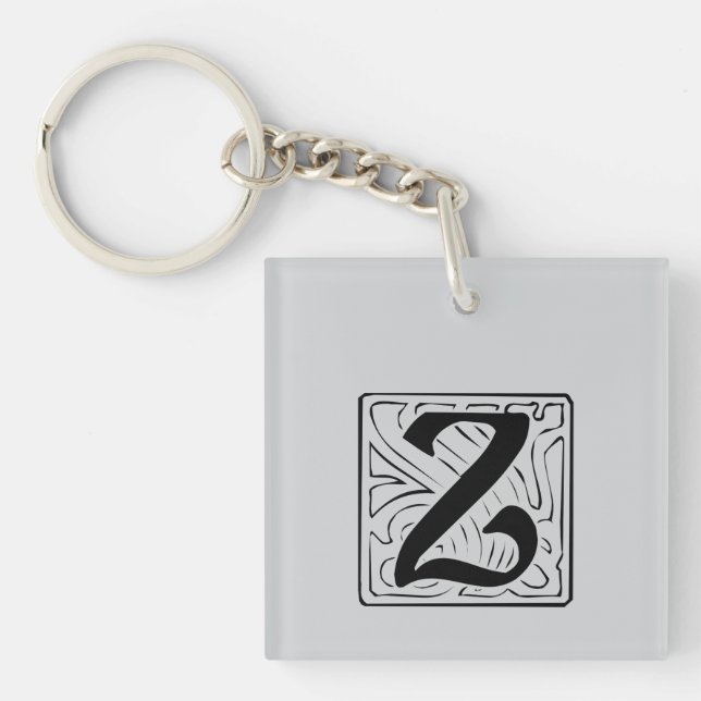 Black Z Monogram Keychain (Front)