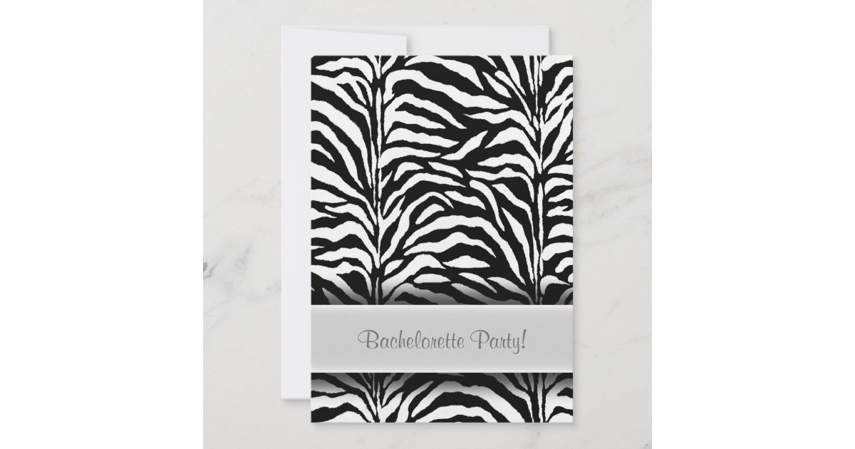 Black Zebra Bachelorette Party Invitations Zazzle