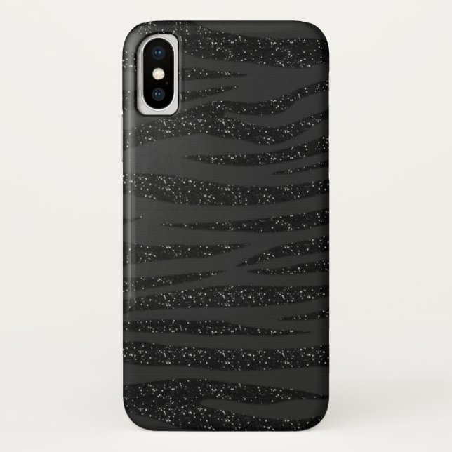 Black Zebra Glitter design Case-Mate iPhone Case (Back)