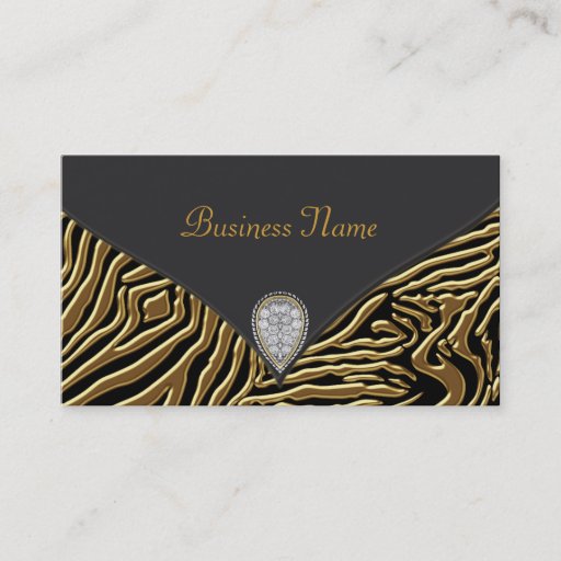Customizable Black Zebra Gold Black Zebra Business Card