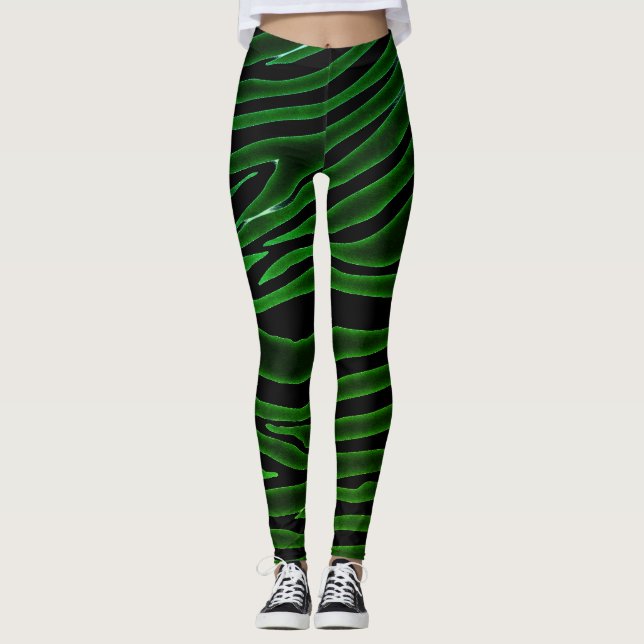 BLACK ZEBRA PATTERN  LEGGINGS (Front)