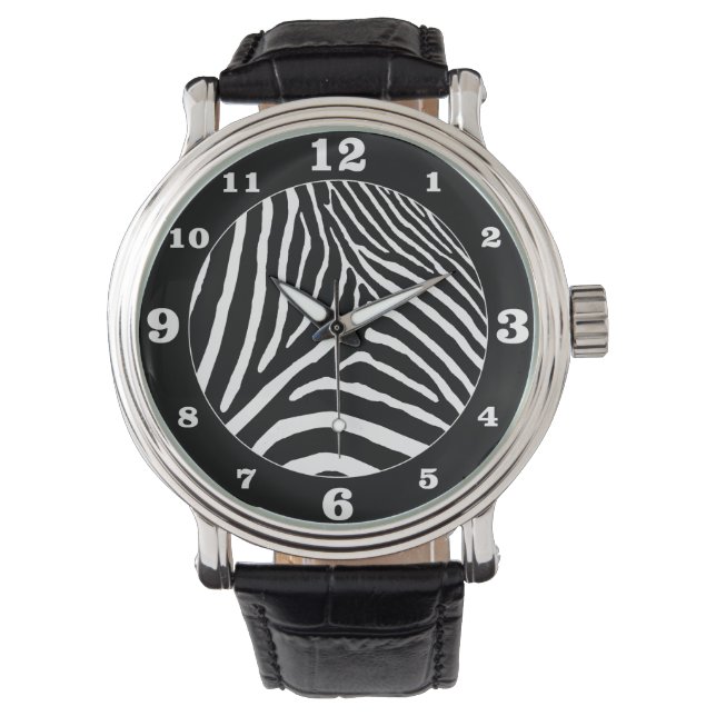 Black Zebra Pick Your Own Color Numbered Watch (Front)