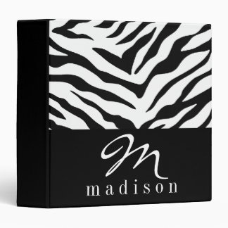 Black Zebra Print Binder