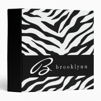 Black Zebra Print Binder