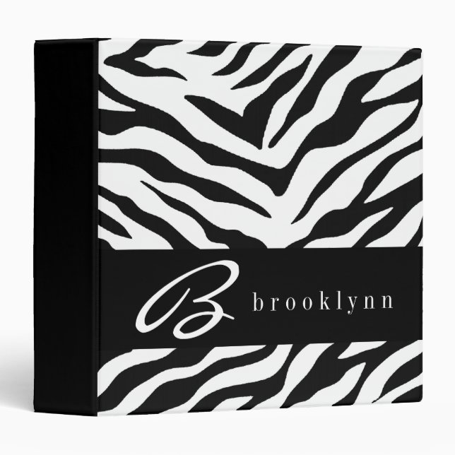 Black Zebra Print Binder (Front/Spine)