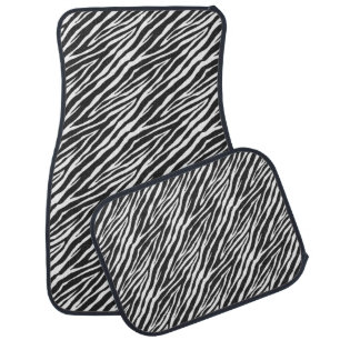 Black Zebra Print Car Mat